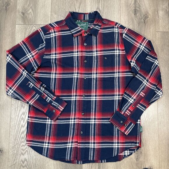 Woolrich The Green Label Collection Shirt Jacket Mens Large Red/ Blue/ White - Picture 2 of 6